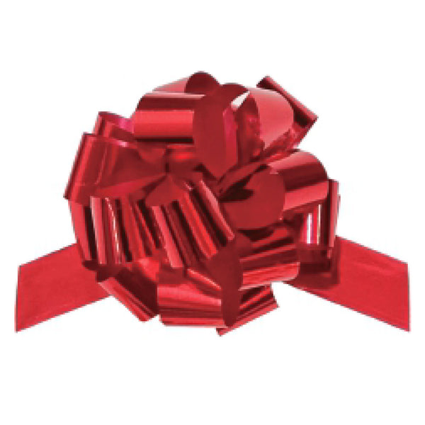 50-pcs 6" Metallic Pull Bow | Red (SP01)