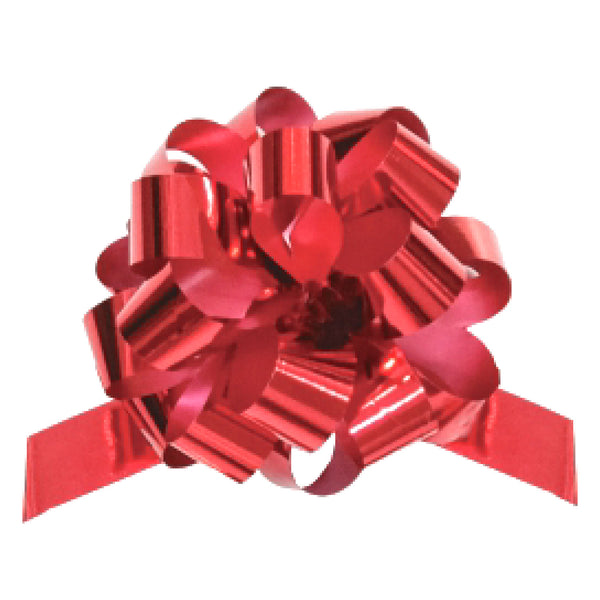 25-pcs 7" Metallic Pull Bow | Red (SP01)