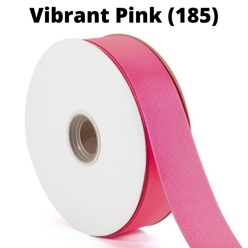 1 1/2" Textured Grosgrain Ribbon | Vibrant Pink (185) | 100 Yard Roll