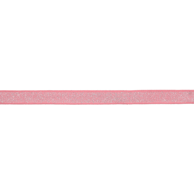 5/8" Wired Edge Corsage Ribbon | Pink Glitter | 25 Yard Roll