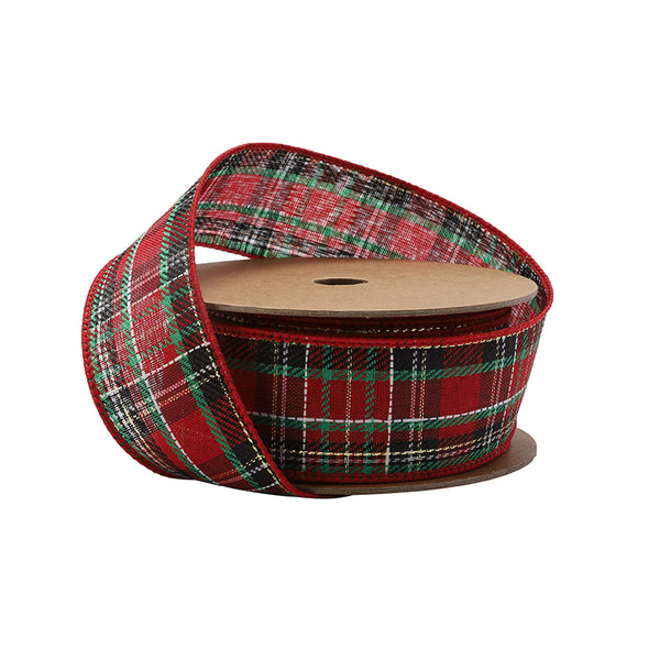 1 1/2" Wired Ribbon | "Holiday Plaid" | 10 Yard Roll