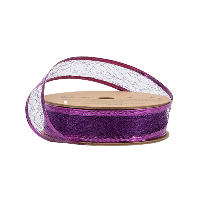 1" Wired Ribbon | "Whimsey" Purple | 10 Yard Roll