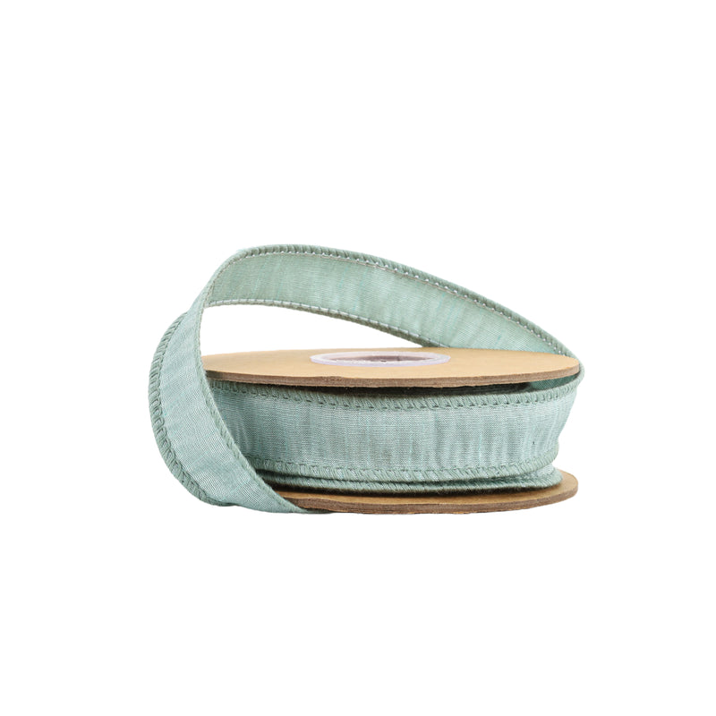 1" Wired Dupioni Ribbon | Seafoam | 10 Yard Roll