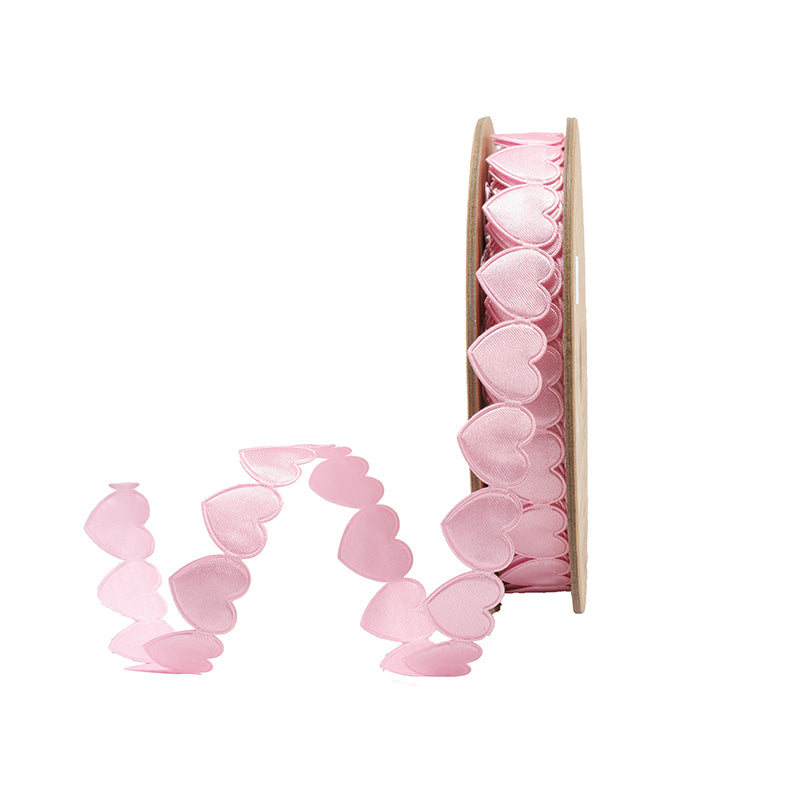 3/4" Ultra Sonic Trim | Side By Side Hearts Pink | 10 Yard Roll