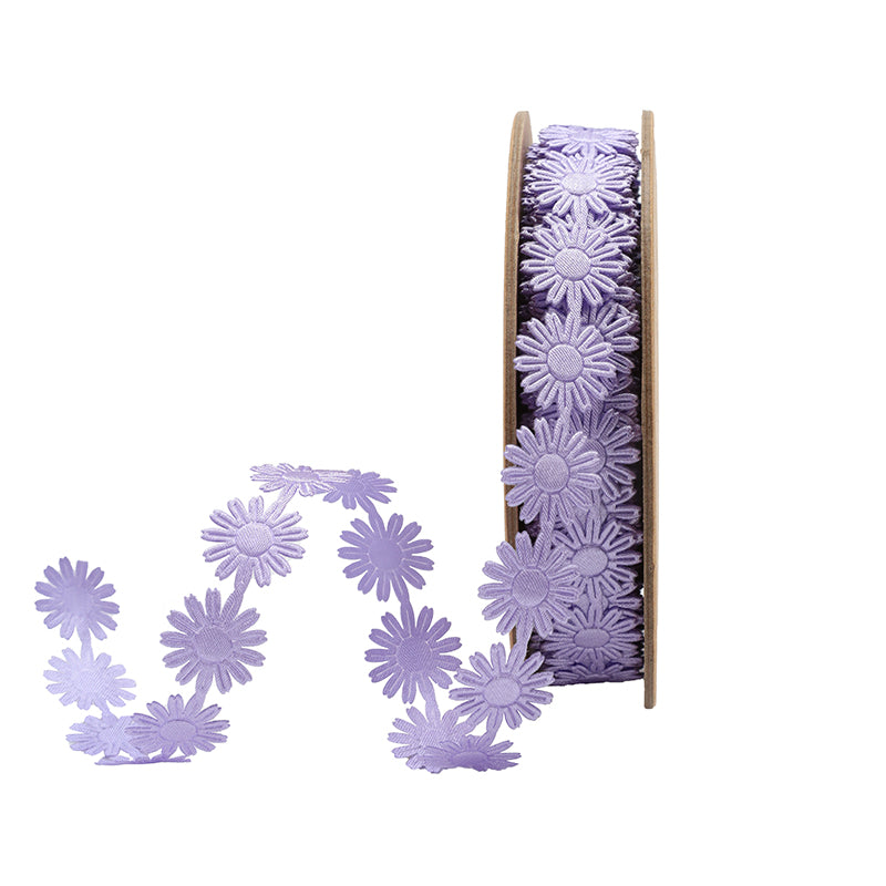 3/4" Ultra Sonic Trim | Daisy Flower Lavender | 10 Yard Roll