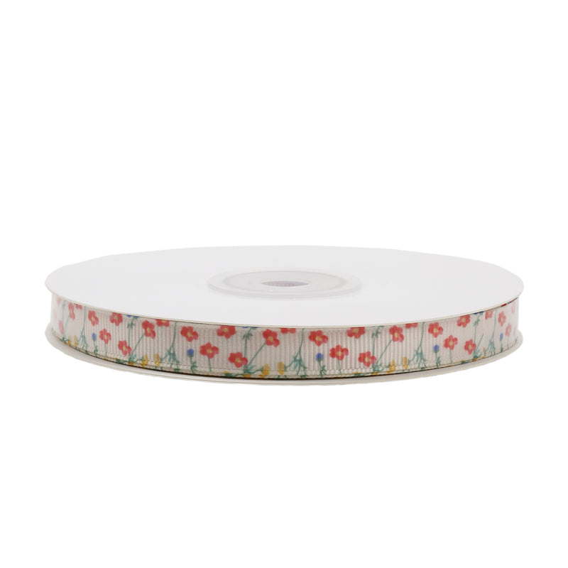 3/8" Printed Grosgrain Ribbon | Spring Poppy (10016) | 100 Yard Roll