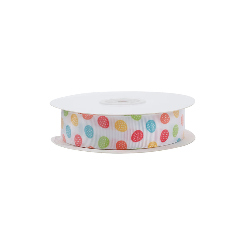 7/8" Printed Grosgrain Ribbon | Eggfetti (10043) | 100 Yard Roll