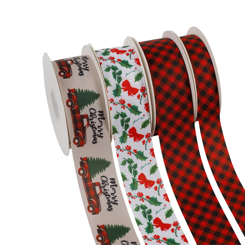 1 1/2" Printed Grosgrain Ribbon | Mistletoe (10058) | 100 Yard Roll