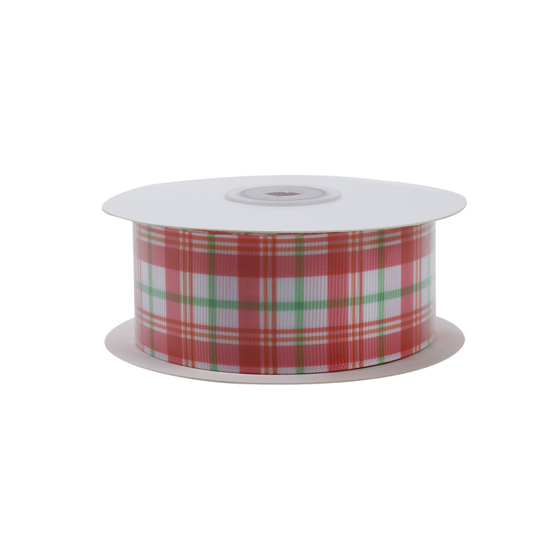 1 1/2" Printed Grosgrain Ribbon | Merry Plaid (10057) | 100 Yard Roll