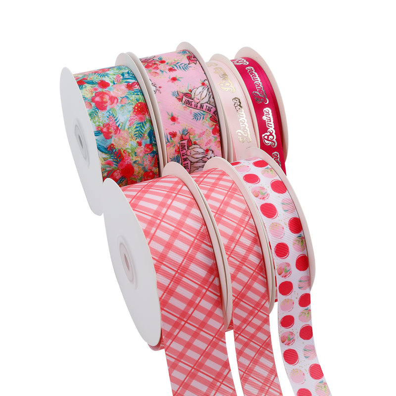 1 1/2" Printed Grosgrain Ribbon | Pink Plaid (10048) | 100 Yard Roll