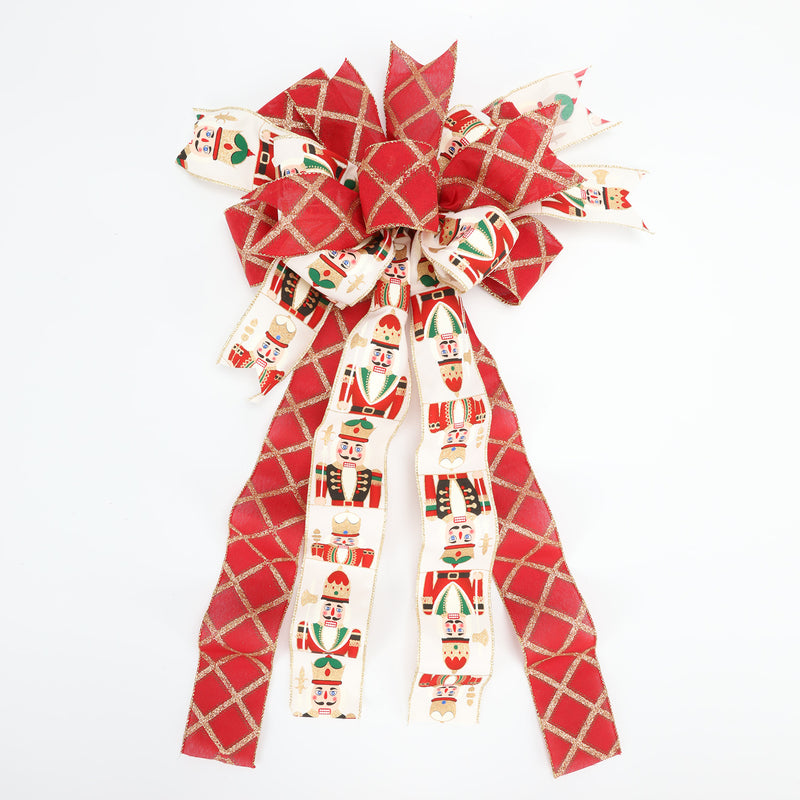 2 1/2" Wired Ribbon | "Nutcracker" Ivory/Multi | 10 Yard Roll