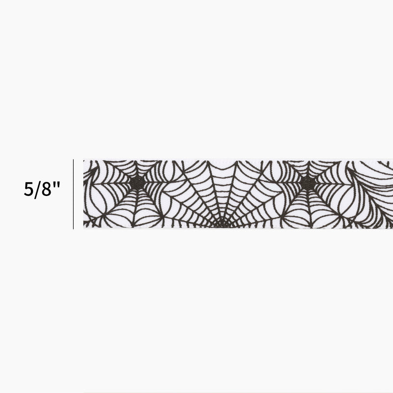 5/8" Single Face Printed Satin Ribbon | Spider Web | 20 Yard Roll