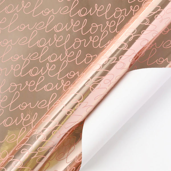 24" x 417' Wrapping Paper Half Ream | Metallic Love Print