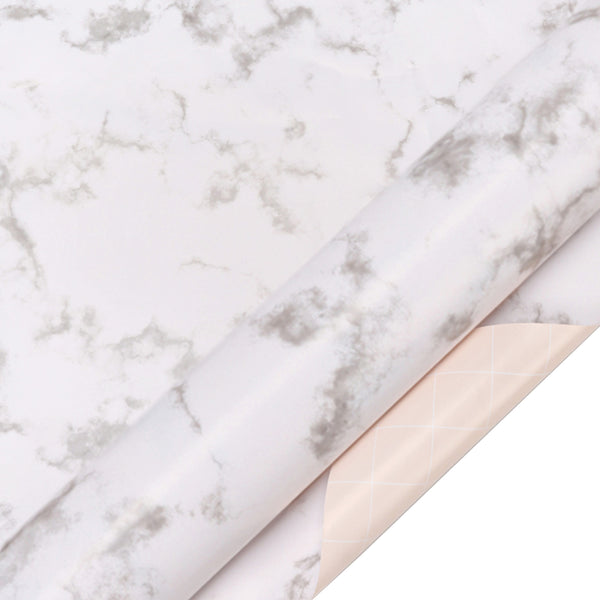 24" x 417' Wrapping Paper Half Ream | White Marble