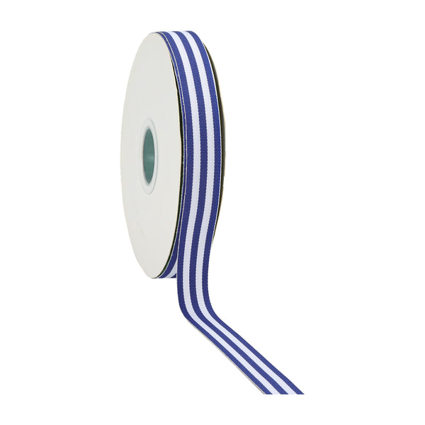 7/8" Striped Ribbon | Ink Blue (371) | 100 Yard Roll