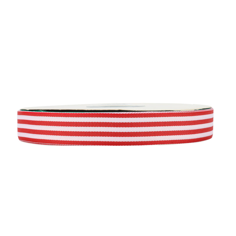 1" Striped Ribbon | Red (250) | 100 Yard Roll