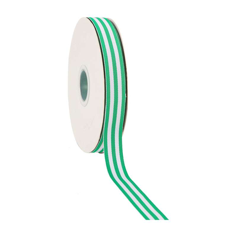 7/8" Striped Ribbon | Emerald (580) | 100 Yard Roll