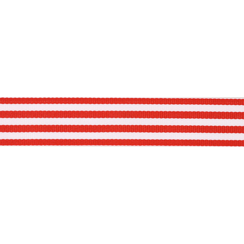 1" Striped Ribbon | Red (250) | 100 Yard Roll