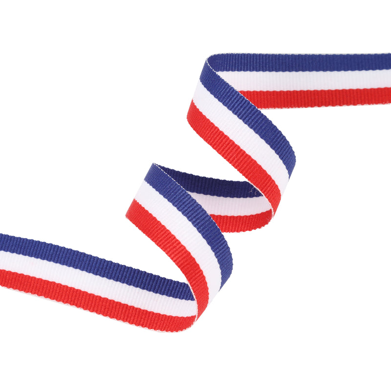 5/8" Striped Ribbon | Blue/White/Red (032) | 100 Yard Roll