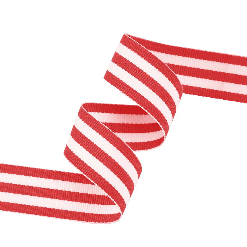 7/8" Striped Ribbon | Red (250) | 100 Yard Roll