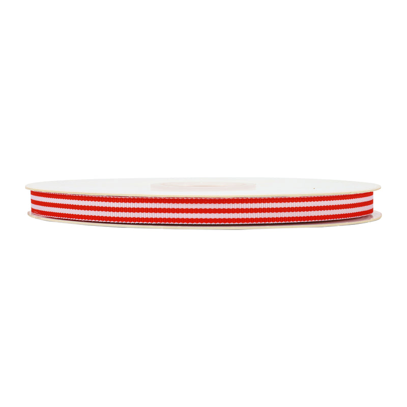 3/8" Striped Ribbon | Red (250) | 100 Yard Roll