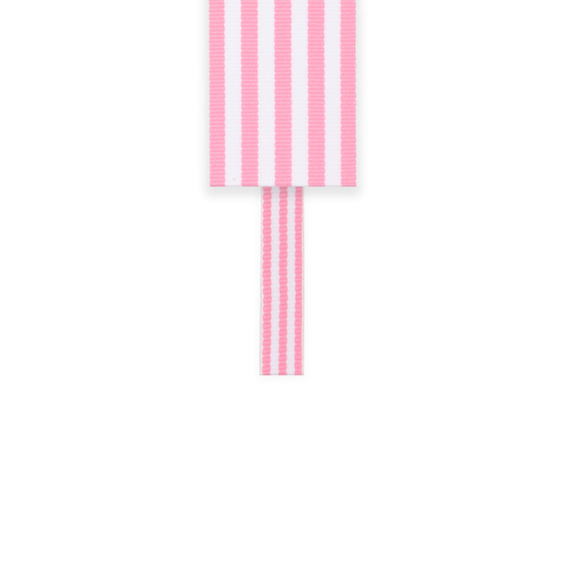 1 1/2" Striped Ribbon | Geranium Pink (155) | 50 Yard Roll