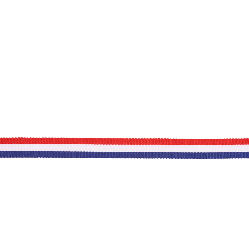 5/8" Striped Ribbon | Blue/White/Red (032) | 100 Yard Roll