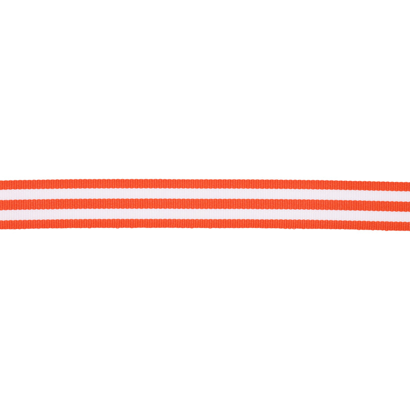 7/8" Striped Ribbon | Autumn Orange (761) | 100 Yard Roll