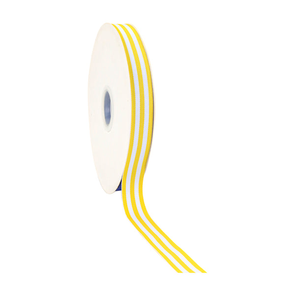 7/8" Striped Ribbon | Maize (650) | 100 Yard Roll