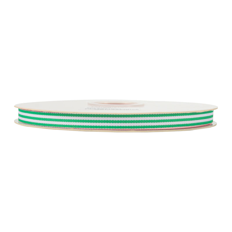 3/8" Striped Ribbon | Emerald (580) | 100 Yard Roll