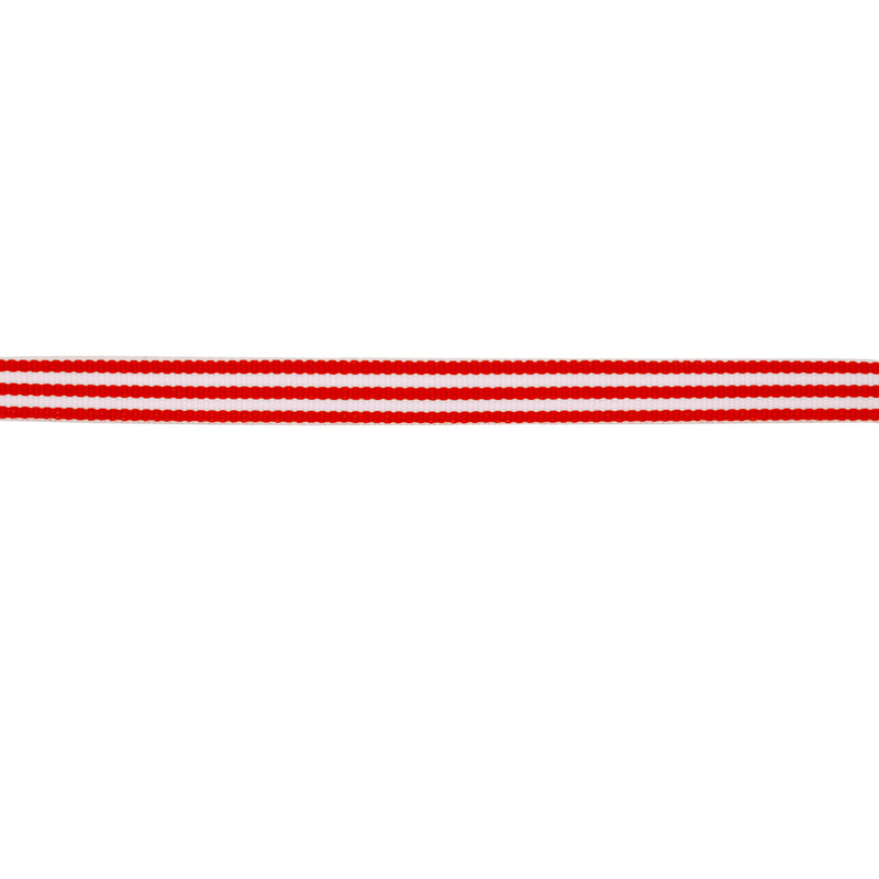 3/8" Striped Ribbon | Red (250) | 100 Yard Roll