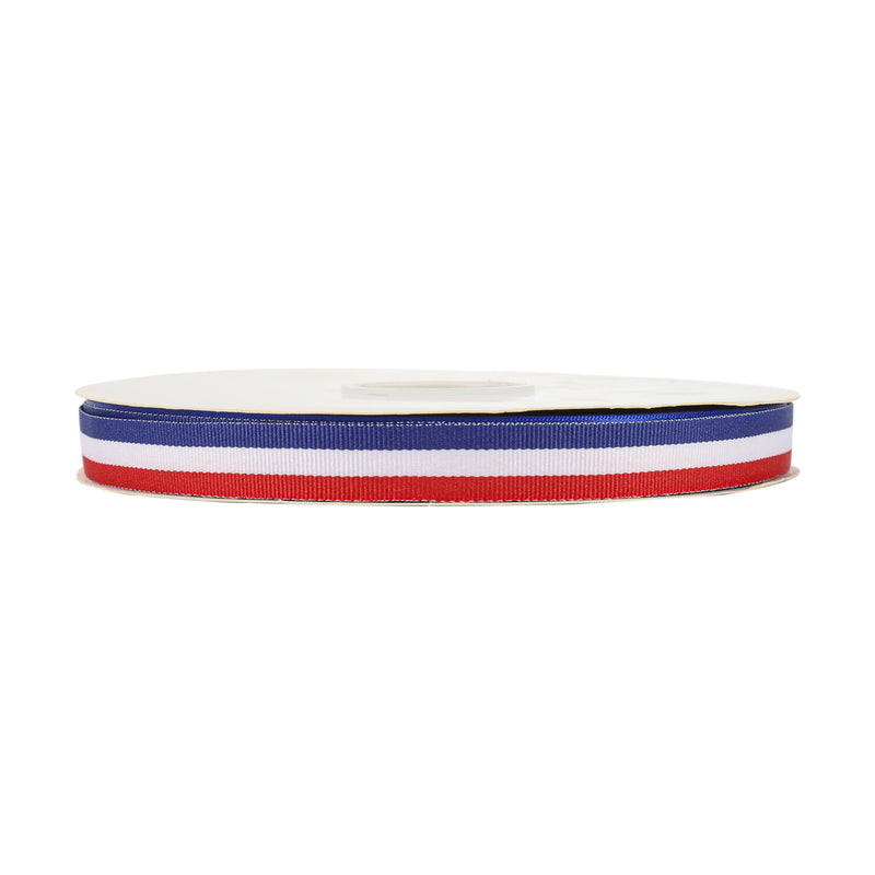 5/8" Striped Ribbon | Blue/White/Red (032) | 100 Yard Roll