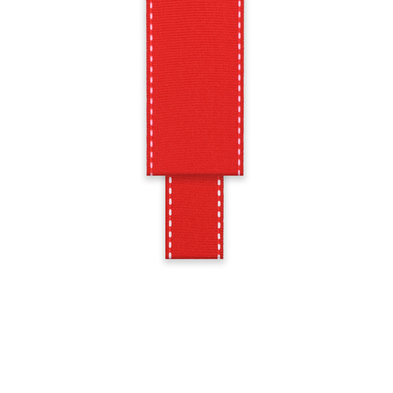 7/8" Saddlestitch Grosgrain Ribbon | Red (250) | 100 Yard Roll