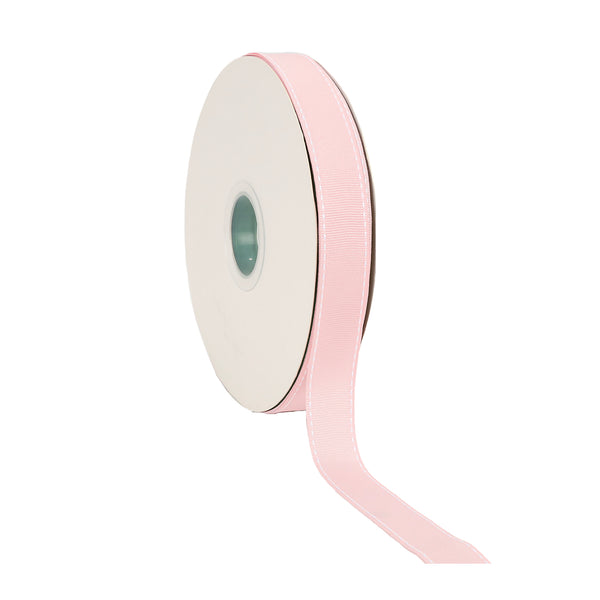 7/8" Saddlestitch Grosgrain Ribbon | Lt Pink (117) | 100 Yard Roll