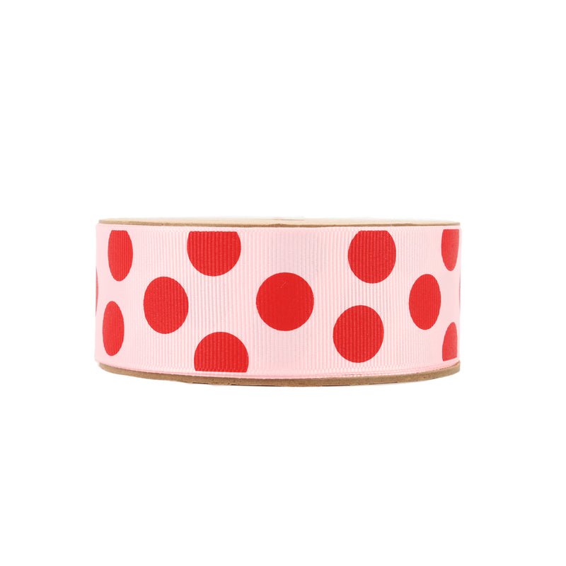 1 1/2" Printed Dots Textured Grosgrain Ribbon | Lt Pink (117) | 25 Yard Roll