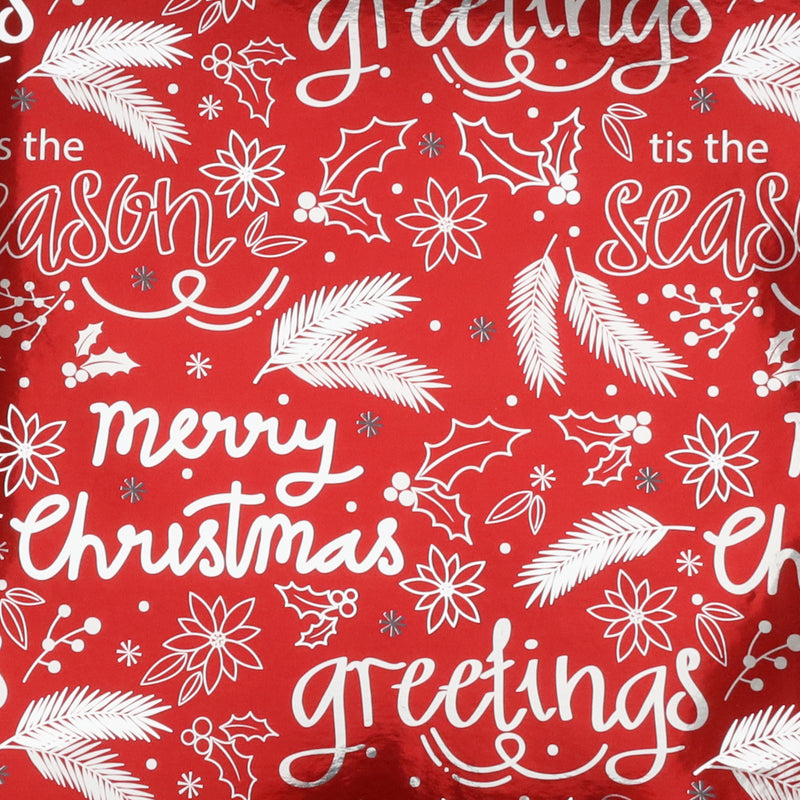 30" x 10' Holiday Wrapping Paper | Seasons Greetings