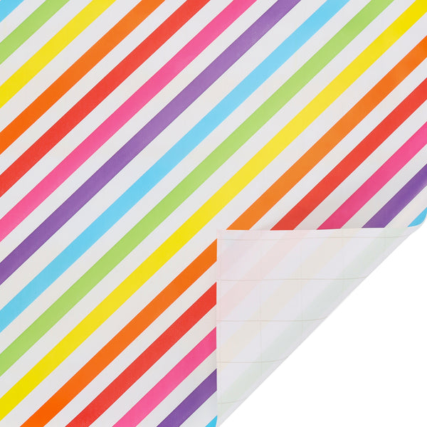 30" x 10' Wrapping Paper | Diagonal Rainbow Stripe