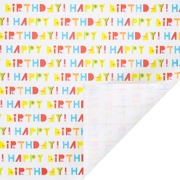 30" x 10' Wrapping Paper | Happy Birthday