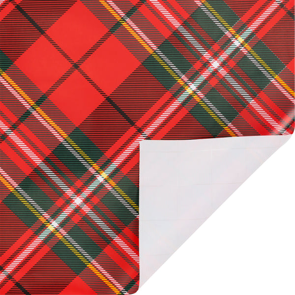 30" x 10' Holiday Wrapping Paper | Red Tartan Plaid