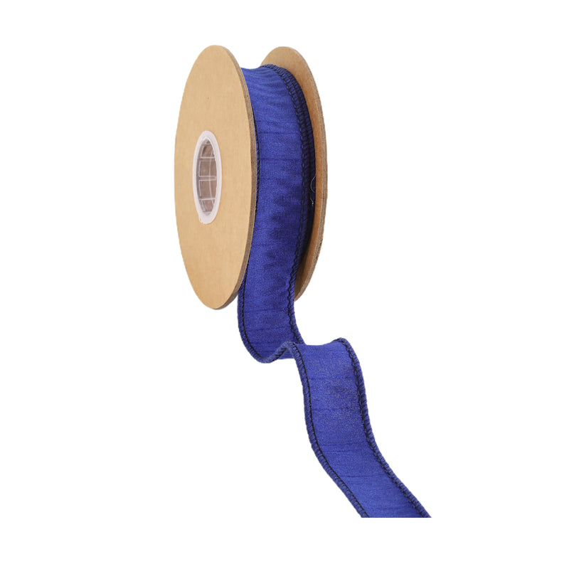 1" Wired Dupioni Ribbon | Royal | 10 Yard Roll