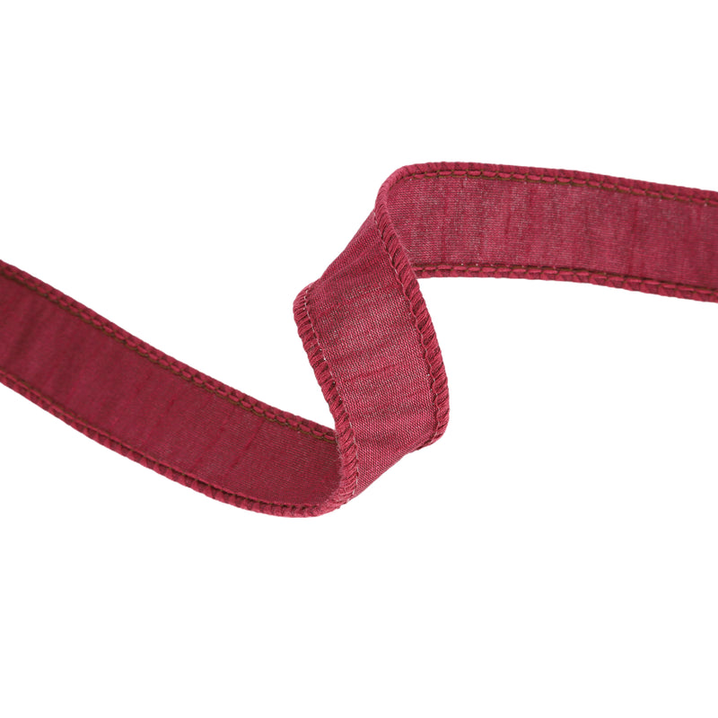 1" Wired Dupioni Ribbon | Wine | 10 Yard Roll