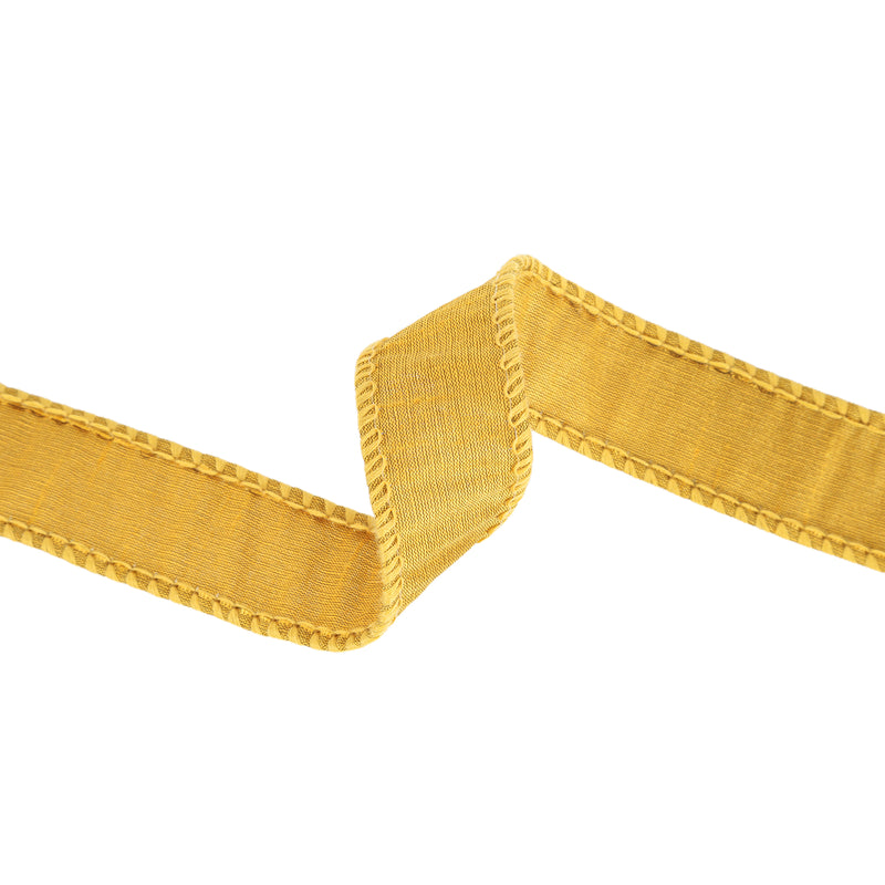 1" Wired Dupioni Ribbon | Gold | 10 Yard Roll