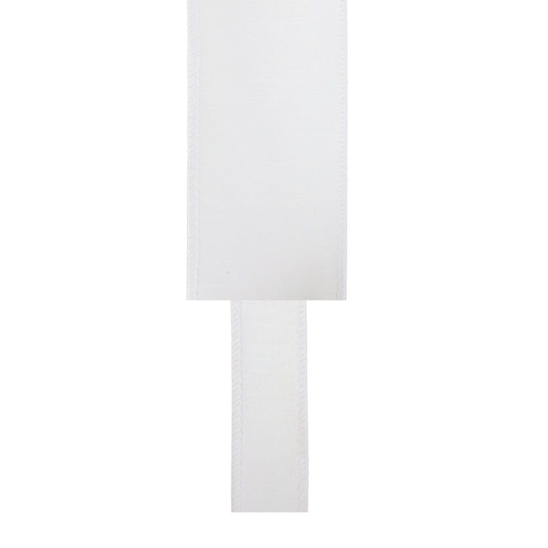 2 1/2" Wired Dupioni Ribbon | White | 10 Yard Roll