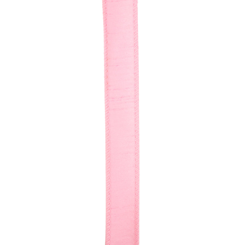 1" Wired Dupioni Ribbon | Pink | 10 Yard Roll