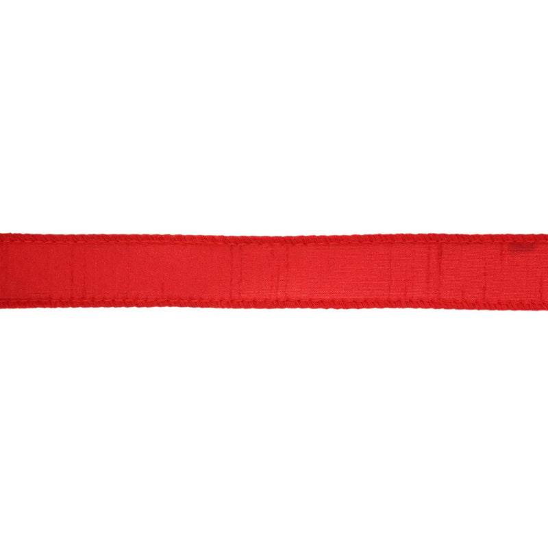 1" Wired Dupioni Ribbon | Red | 10 Yard Roll