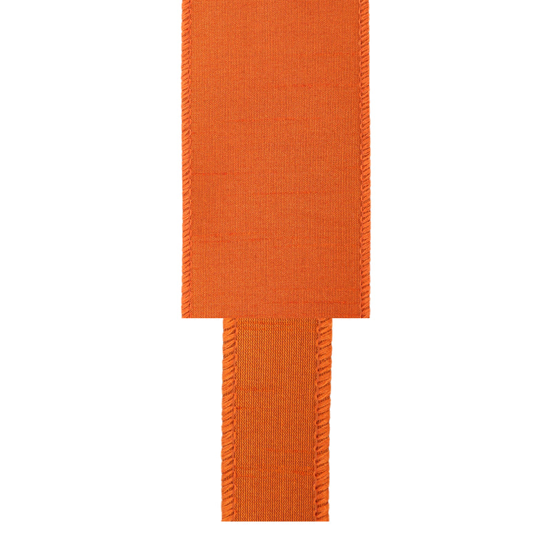 1" Wired Dupioni Ribbon | Burnt Orange | 10 Yard Roll