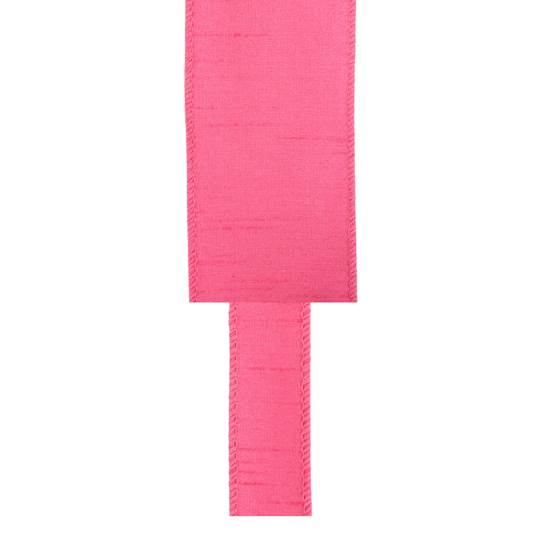 2 1/2" Wired Dupioni Ribbon | Hot Pink | 10 Yard Roll