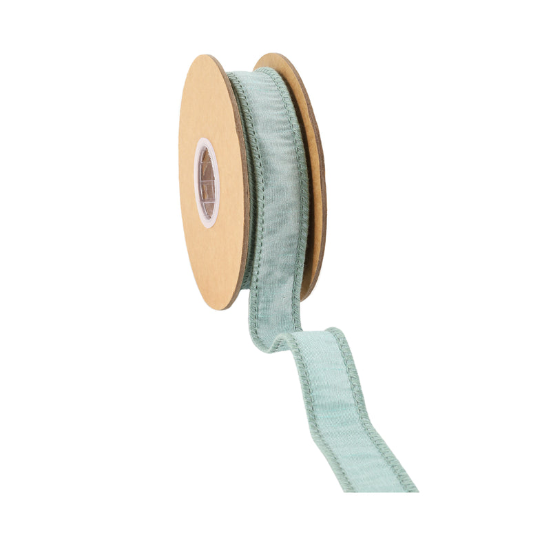 1" Wired Dupioni Ribbon | Seafoam | 10 Yard Roll