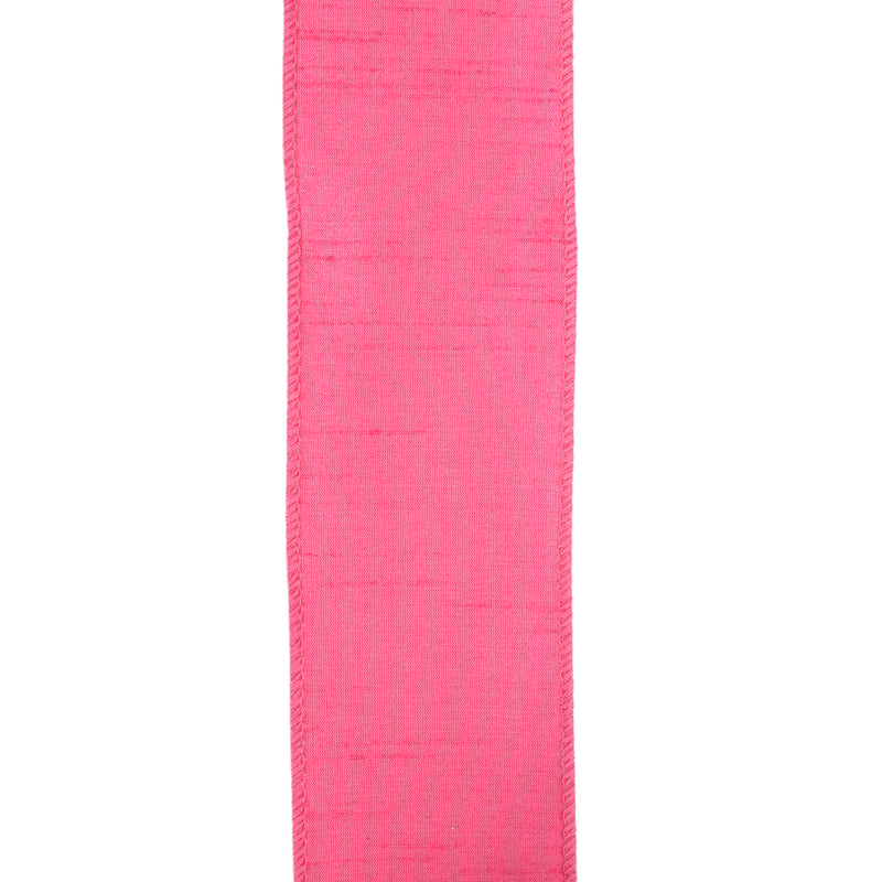 2 1/2" Wired Dupioni Ribbon | Hot Pink | 10 Yard Roll