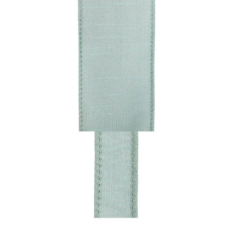 1" Wired Dupioni Ribbon | Seafoam | 10 Yard Roll